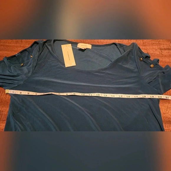 Diana Belle Women's Hunter Green Long Sleeve Chiffon Blouse Size XL NWT - Picture 12 of 13